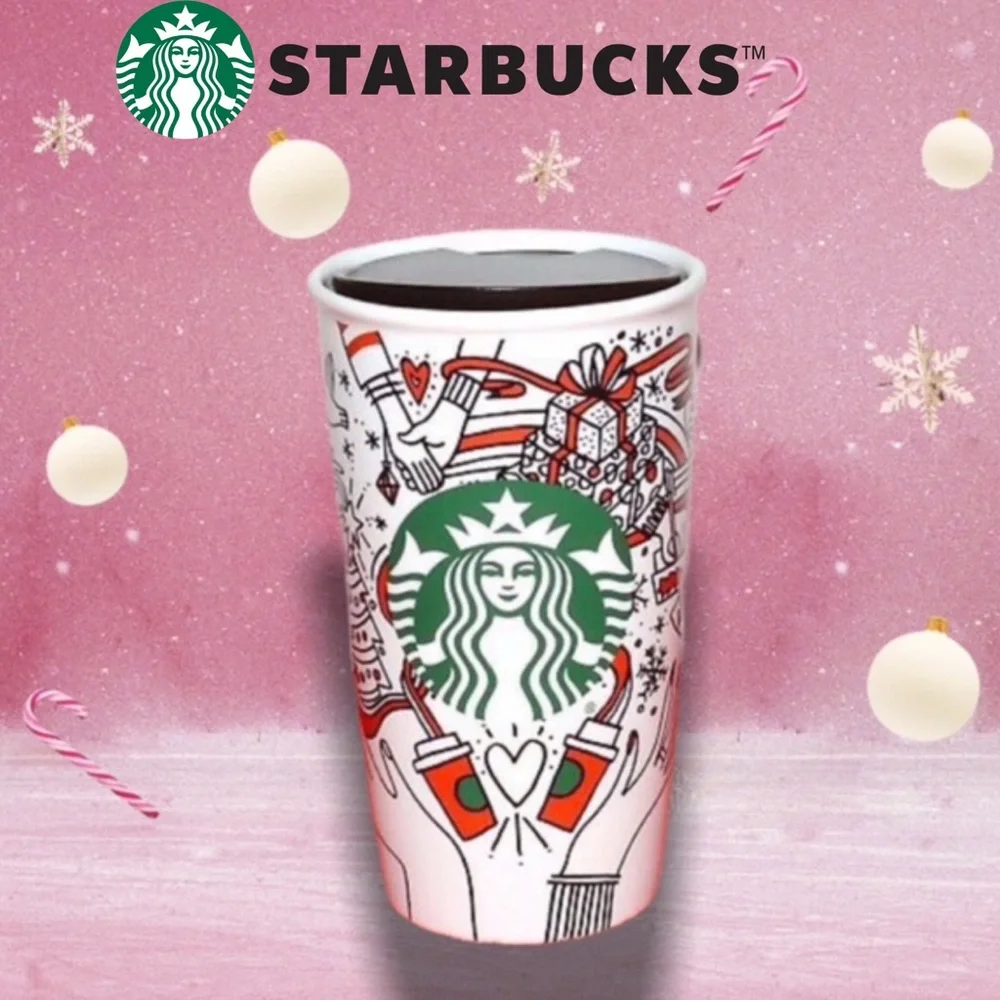 Starbucks 2017 Christmas Hand Holding Travel Mug